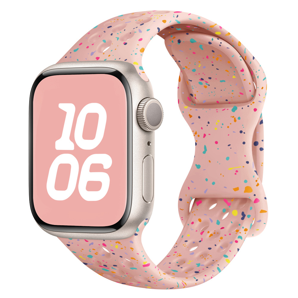 Aplicable para AppleWatch Apple Watch iWatch9ultraSE Butterfly agujero agujero agujero colorido pulsera de pulsera