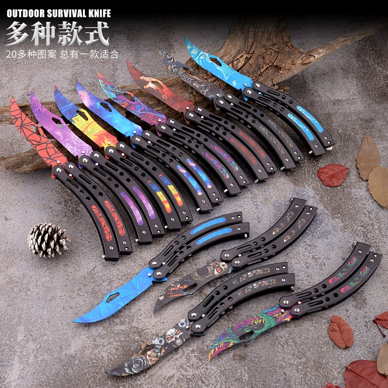 Изогнутая игра CSGO Butterfly складной нож прививка ручной нож портативный начинающий нож на открытом воздухе