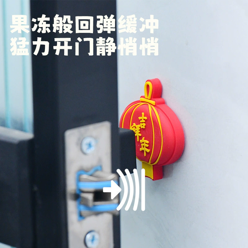 2024 новый национальный стиль 3D фонарь противоударный коврик дверной стоп без перфорации силиконовый коврик домашняя дверная ручка противоударный немой коврик