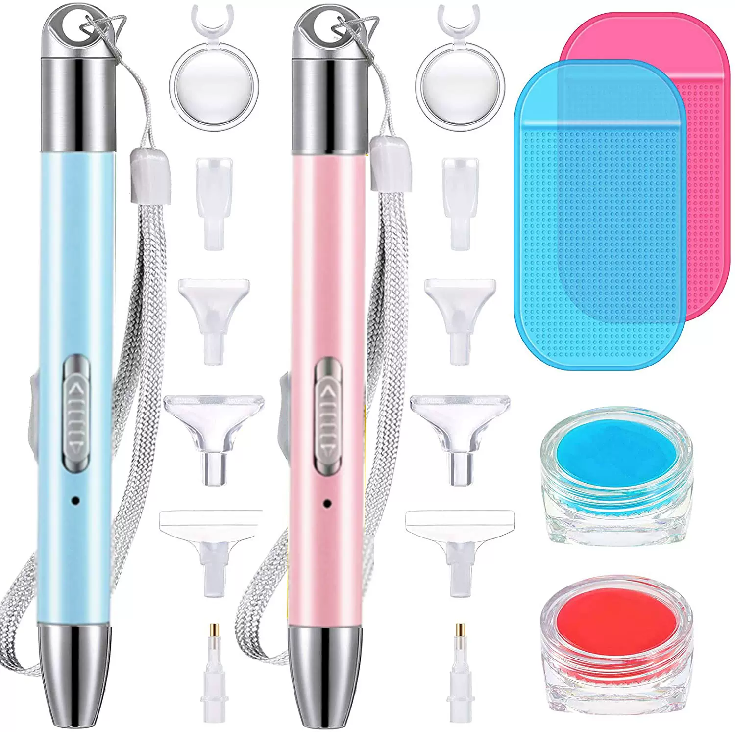 钻石画工具包 发光点钻笔套装 USB照明钻石画笔 双灯钻石画点钻笔