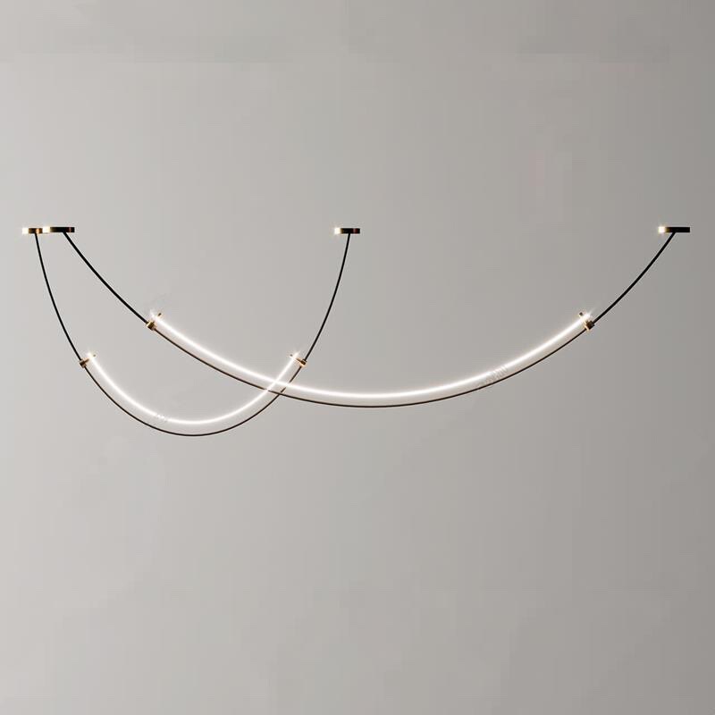 2024 designer line dining hall lamp modern simple personality living room bar table exhibition hall model room decoration chandelier 2024 designer line dining hall lamp modern simple personality living room bar table exhibition hall model room decoration chandelier