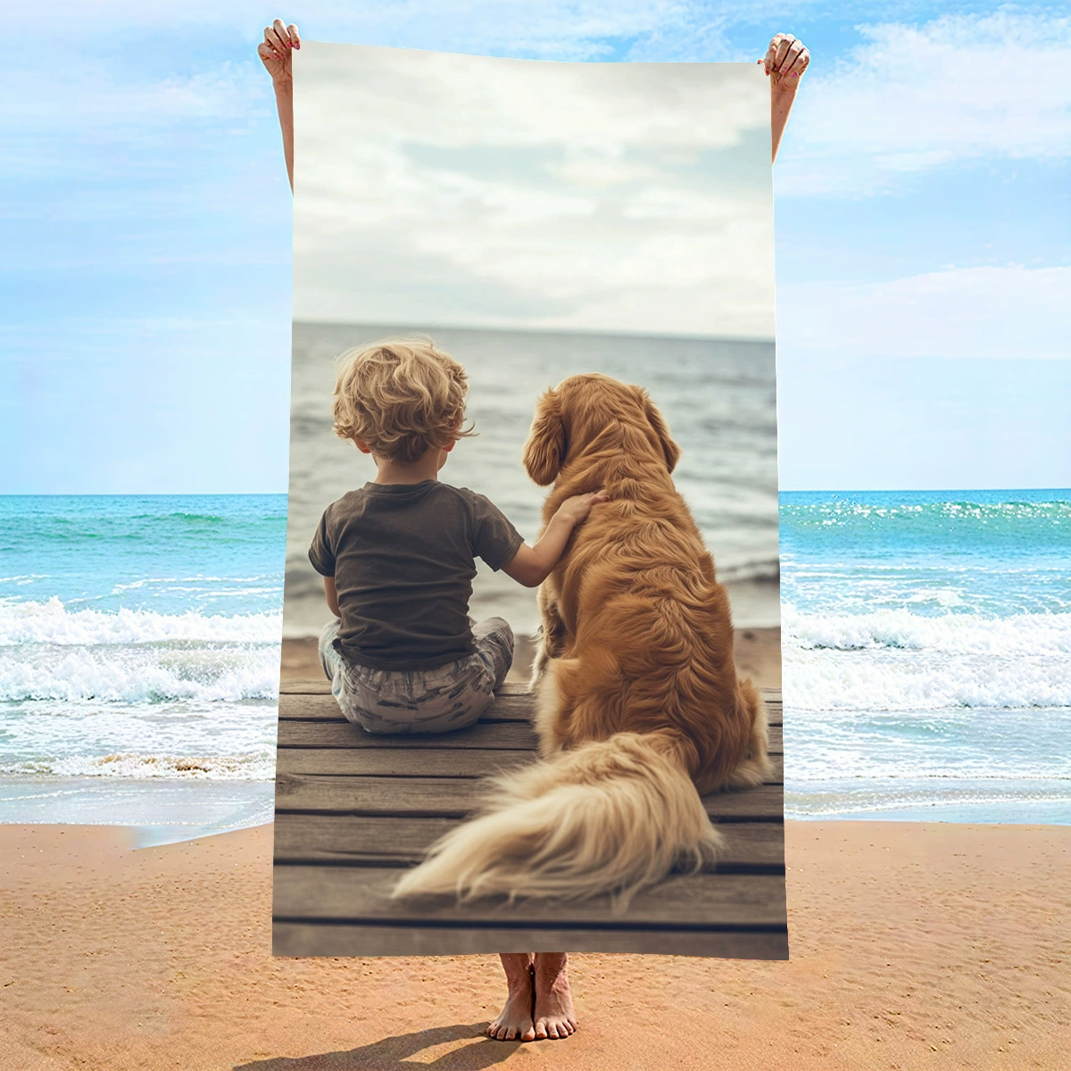 Quick dry double-sided beach cartoon cute bath towel, (Physicals), Amazon