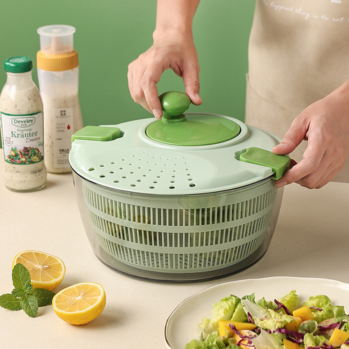 厨房甩菜器脱水机沙拉蔬菜馅脱水器甩干器大容量手摇甩干机甩
