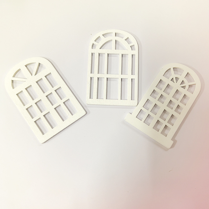 Miniature Window Ornaments, Home Decorations, DIY Props, Christmas Tree Hangings, Simulated Wooden Window Micro-Scene