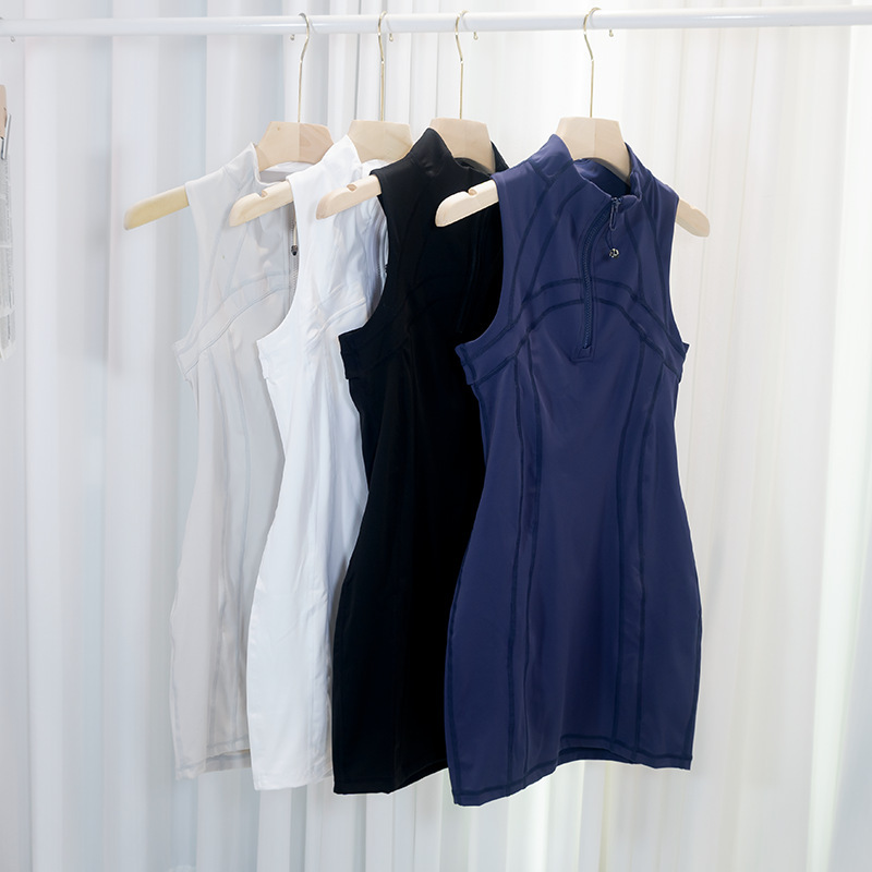 Pure Desire Style Slim-Fit Waist-Cinching Dress for Women, New Summer Model with Stand Collar, Patchwork Sleeveless Tank Dress, Bodycon Mini Skirt Pure Desire Style Slim-Fit Waist-Cinching Dress for Women, New Summer Model with Stand Collar, Patchwork Sleeveless Tank Dress, Bodycon Mini Skirt