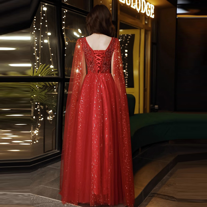 Vestido de noche de alta gama para mujer, vestido para banquete, nuevo modelo 2026 para novias, atuendo elegante y sofisticado para presentaciones. image 3