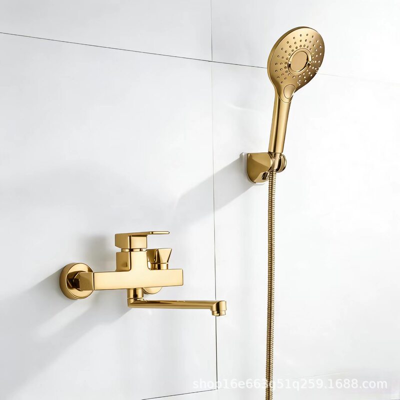Foreign Trade Russian Extended Swivel Multifunctional Bathtub Shower Faucet Bathroom Hot and Cold Dual-Control Valve Set