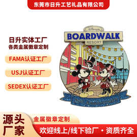 日升工艺礼品制定卡通米老鼠形象金属徽章闪粉水钻装饰胸针挂件