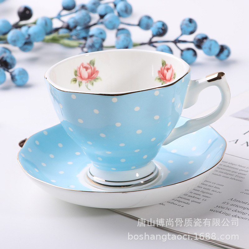 Tangshan hueso porcelana taza de café y plato puede ser impreso regalo recuerdo