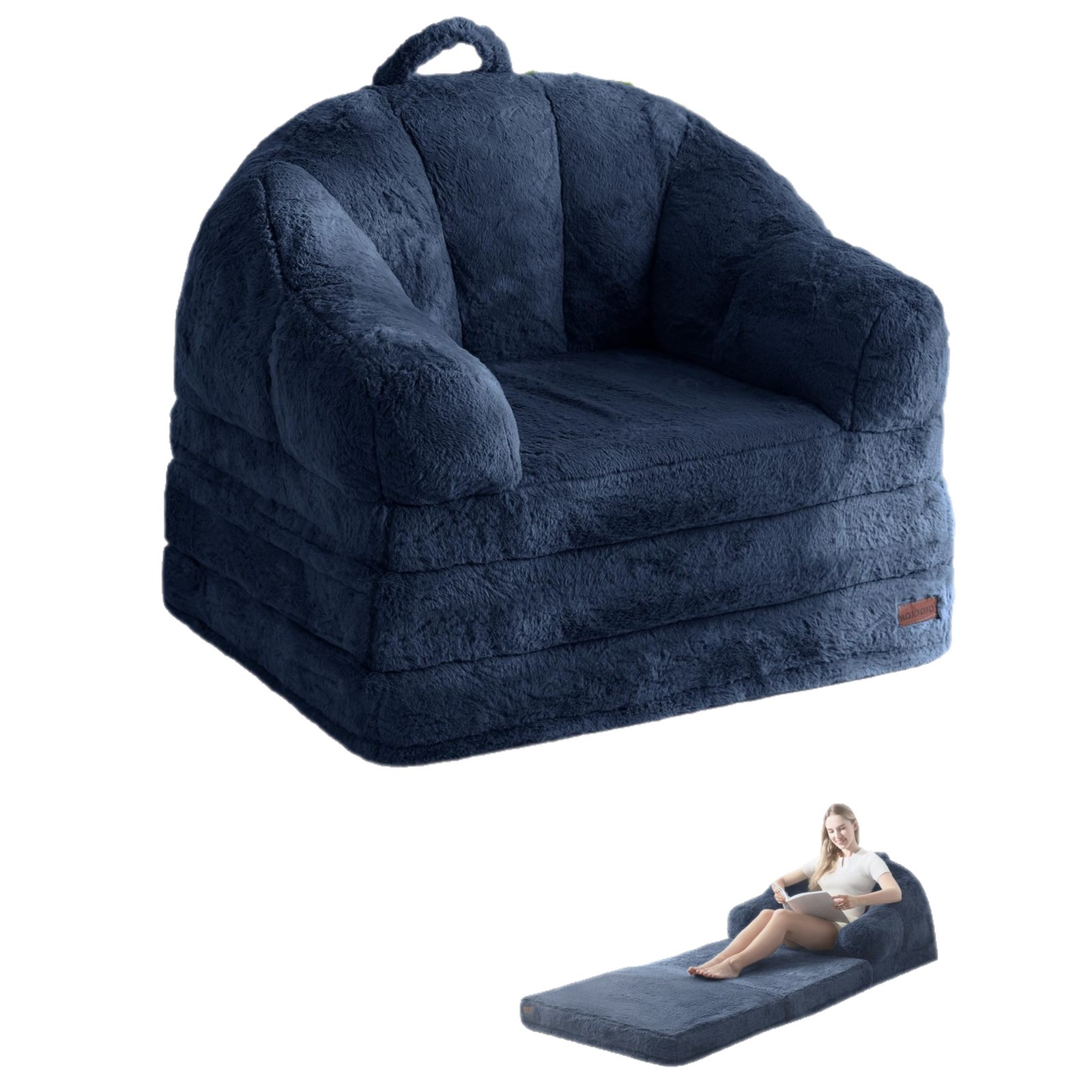 Sofá perezoso de Amazon se puede acostar para dormir, sofá tatami triple plegable portátil, silla de descanso para sentarse y dormir.