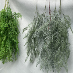 新款仿真帶霜絨毛壁掛把束 綠植牆花材軟裝裝飾北歐風假花綠植