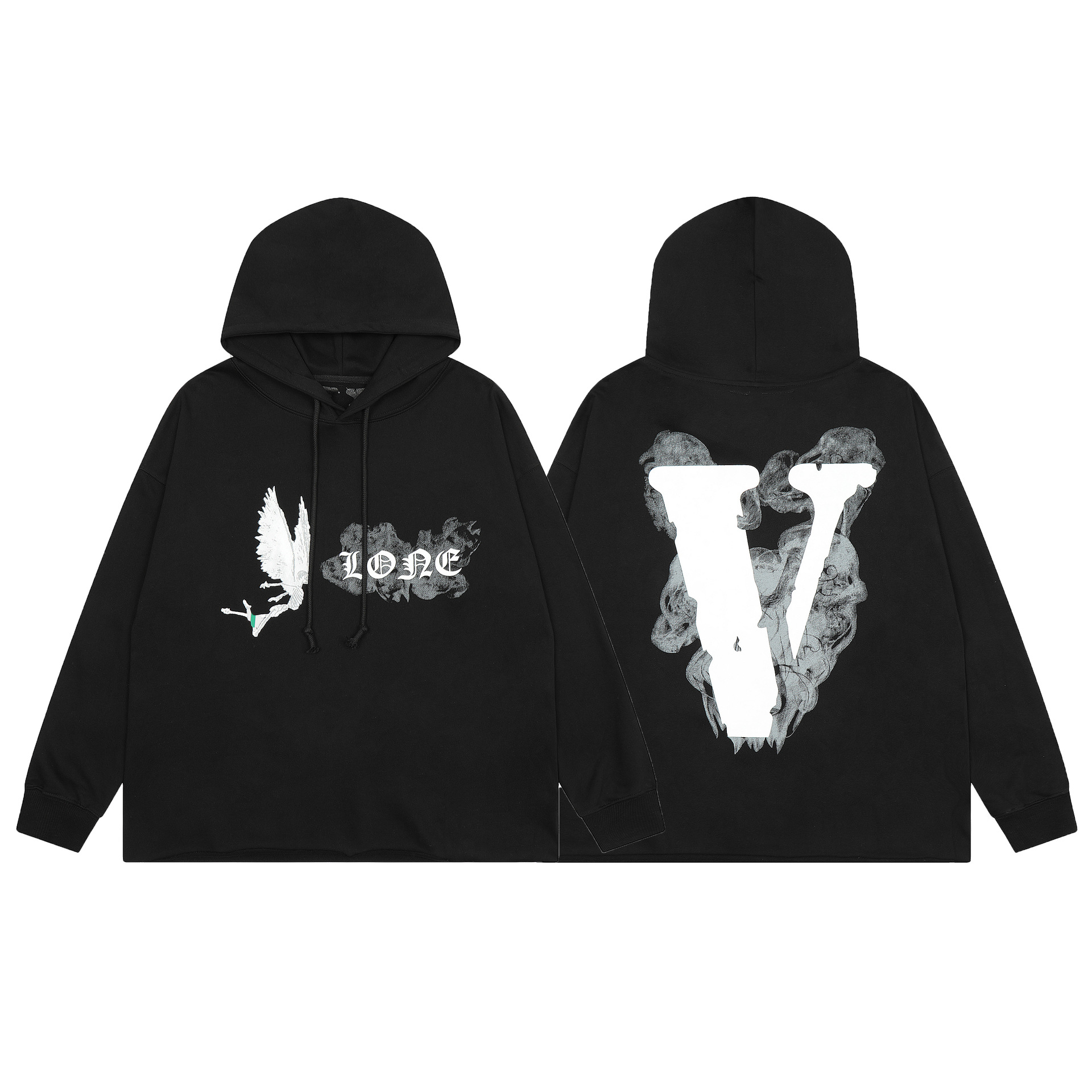 Exterior solo Vlone FOG mosaico AMIGOS elemento estilo Americano grande V serie con capucha suéter pesado