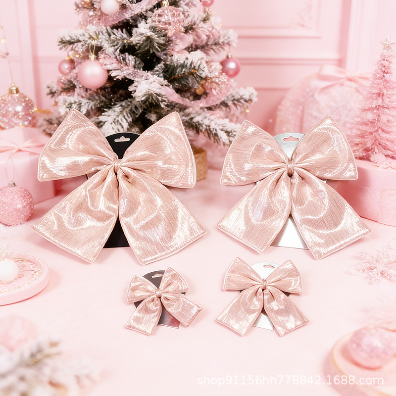 Amazon Simple Christmas Bow Pendant Christmas Atmosphere Decoration Christmas Tree Party Hanging Decoration Three-Dimensional