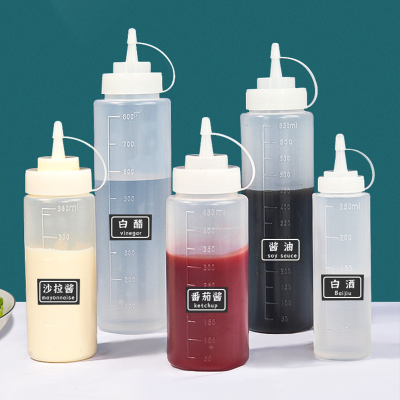 Kitchen salad bottle squeeze sauce bottle squeeze bottle pastry mouth squeeze pot tomato sauce jam salad sauce food sauce bottle