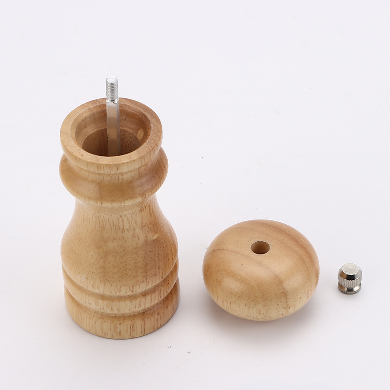 Goma simple madera molinillo de pimienta manual de cocina molienda traje negro pimienta sal de mar de madera al por mayor