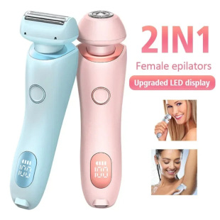 Cross-Border Hot-Selling Double-Head Electric Women's Shaver Trimmer Shaver Men's and Women's Private Hair Remover