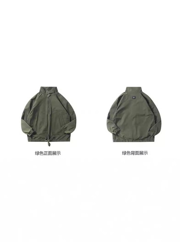 Retro American overalls men's semi-zipper coat spring and autumn fashion brand loose pullover stand-neck jacket