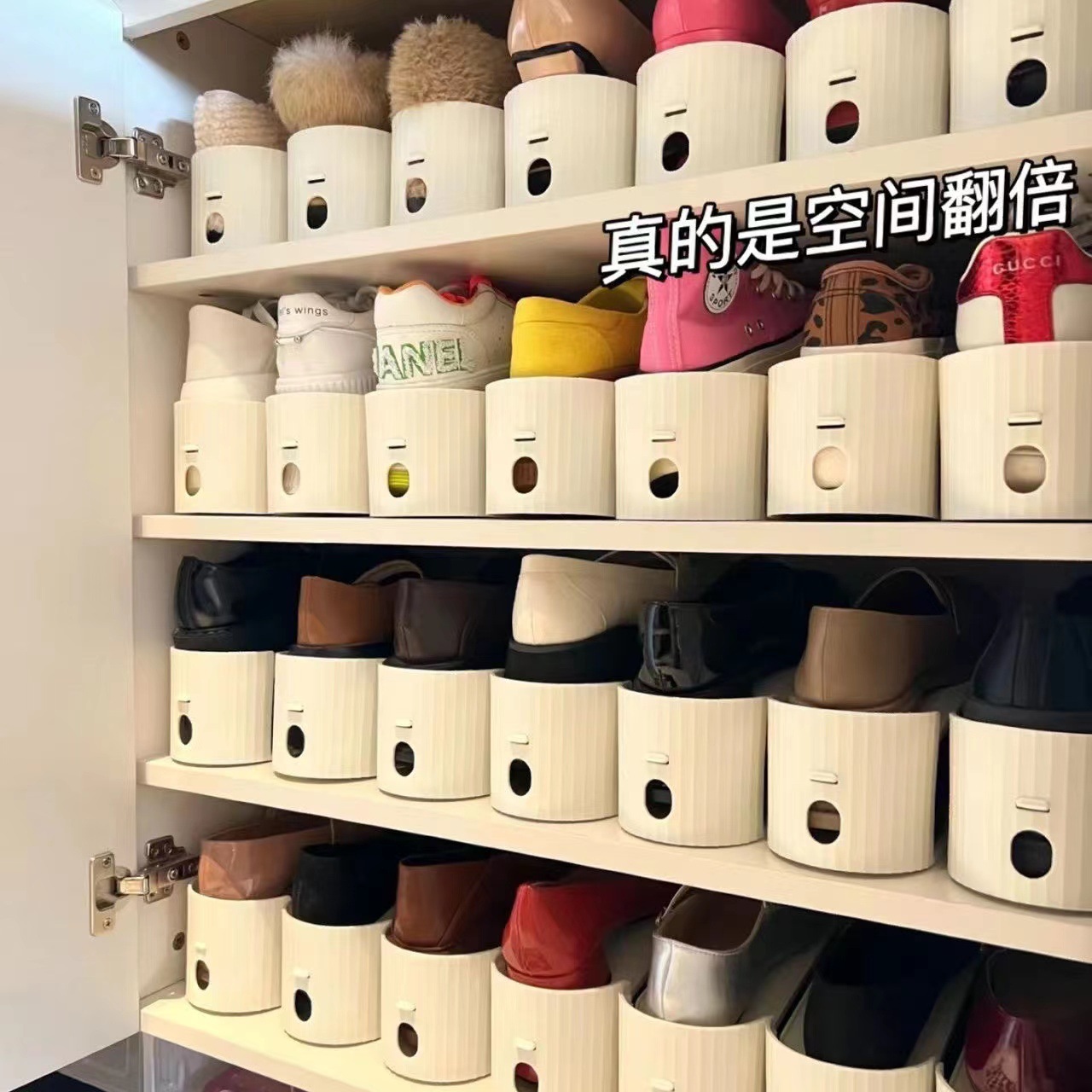 Shoes Storage Artifact Simple Household Space-saving Plastic Shoe Cabinet Dormitory Finishing Shoe Rack Shoe Holder Adjustable Second Gear