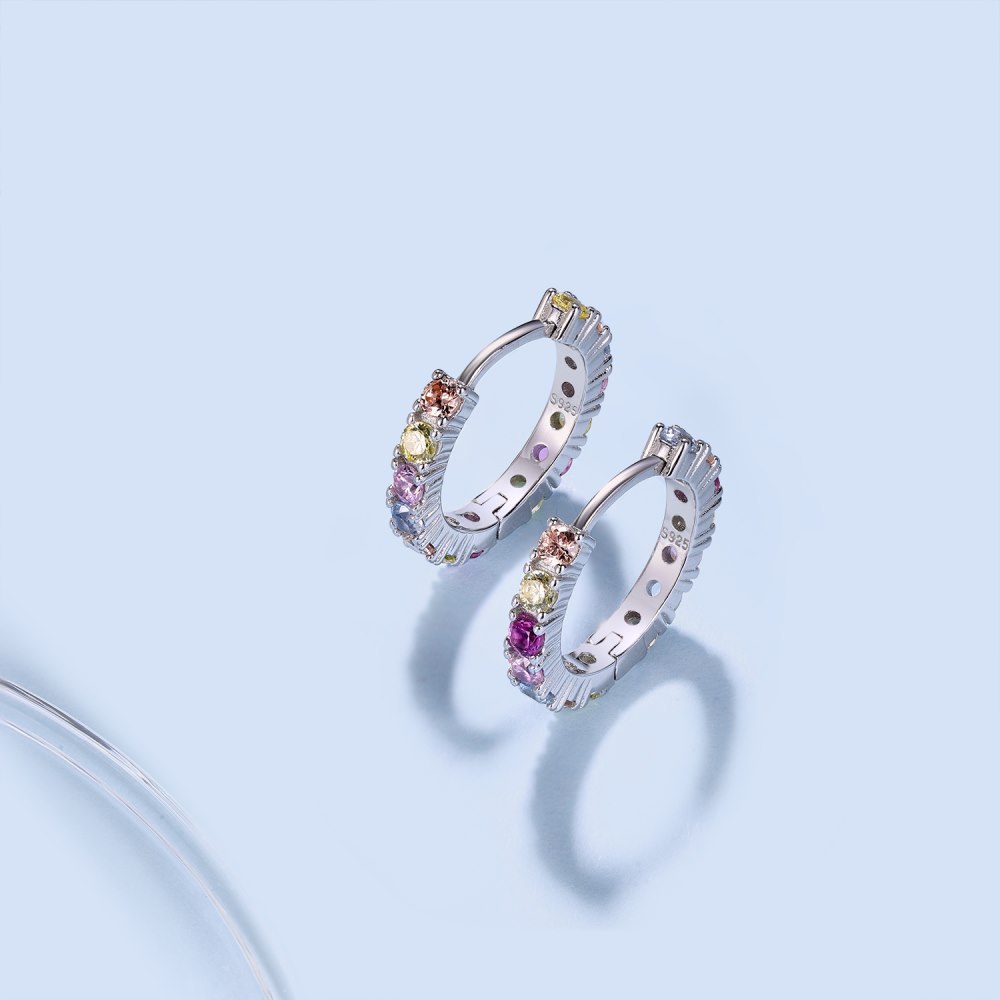 1 Paire Glamour Brillant Forme De Cœur Fleur Placage Incruster Argent Sterling Zircon Des Boucles D'oreilles display picture 4