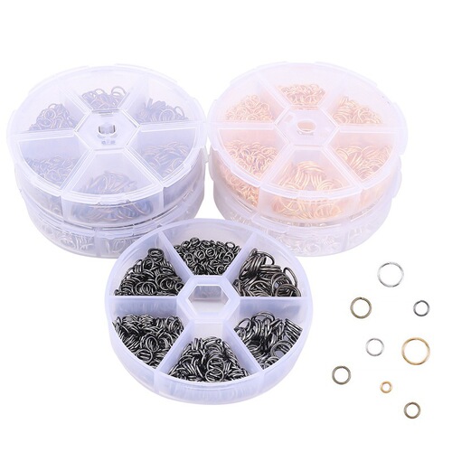 Cross-border 4-10mm box package single loop open connection ring accessories DIY earring jewelry set box handmade material accessories