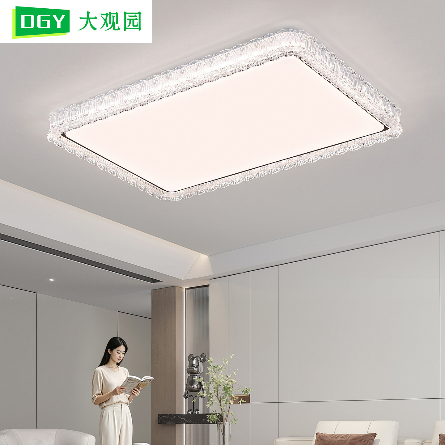 Grand View Garden moderna y simple lámpara de techo de sala de estar nueva lámpara de dormitorio de protección de ojos de espectro completo 473L