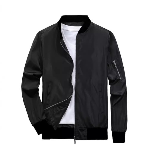 Fashion Men's Jacket Spring and Autumn Casual Thin Cardigan Youth and Middle-aged Zip-up Stand Collar Large Size Outerwear