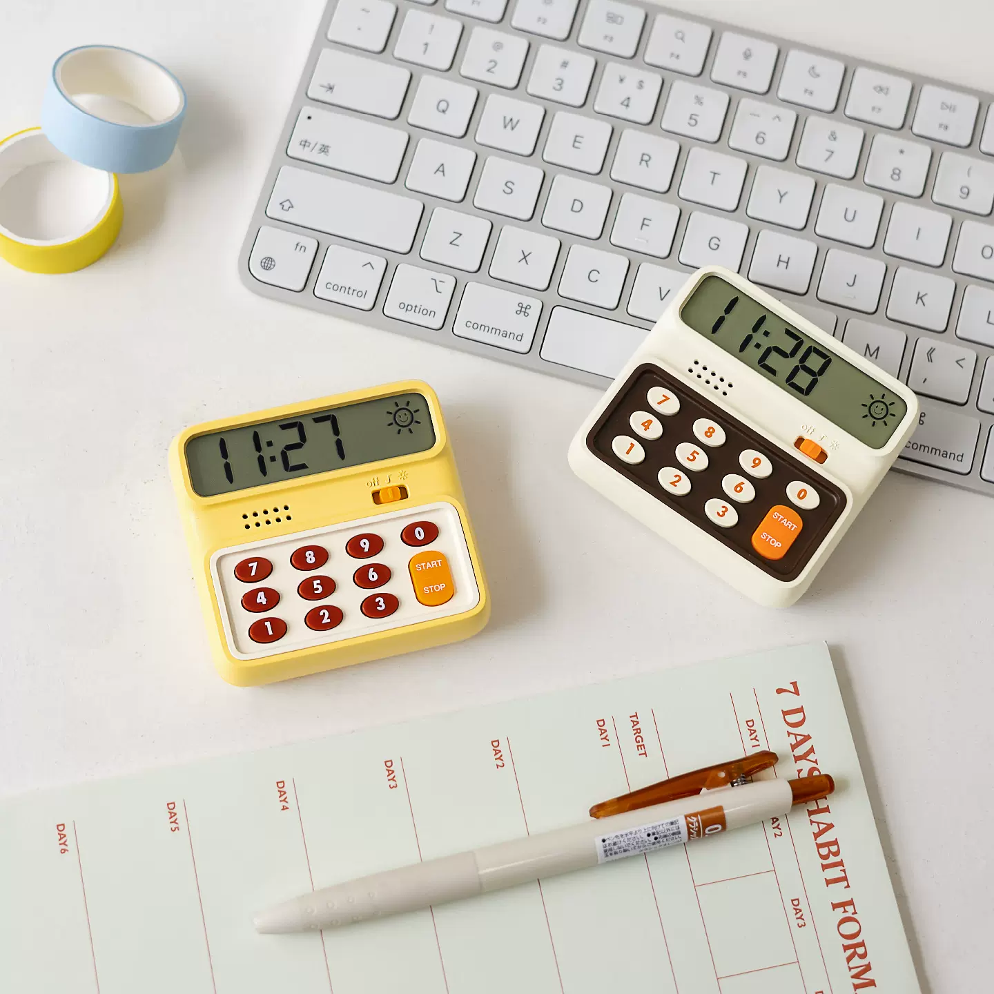 厂家直销 黑白客随心计时器数字按键学生带时间显示静音正倒计时