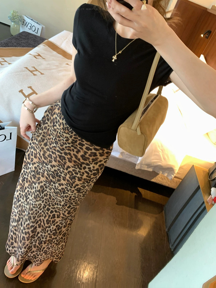 Đầm ôm body nữ dáng ngắn gợi cảm mùa xuân hè — Áo dài Leopard, Váy ngắn Leopard, Tây Tạng Wave Dot Maxi Dress, Váy ngắn Tây Tạng