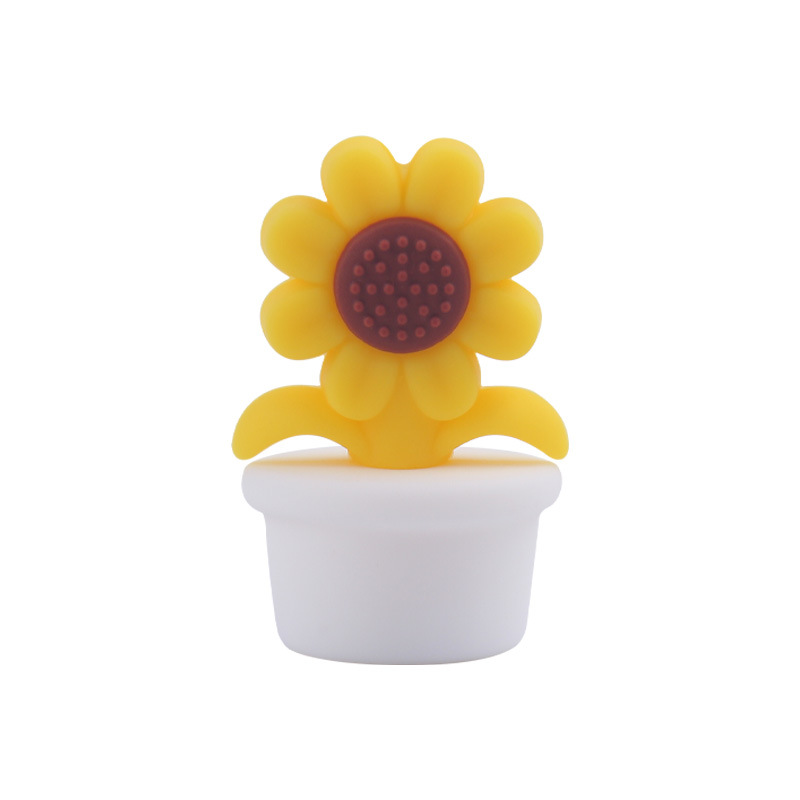 Nuevo bebé suministros de dibujos animados girasol mordedor creativo DIY bebé chupete cadena pulsera accesorios de juguete