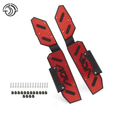 Suitable for Honda Adv160 Foot Pedals, Modified Aluminum Alloy Anti-Slip Foot Pedals with Edge Protection, Non-Destructive Replacement Installation (Motorcycle pedals) - red