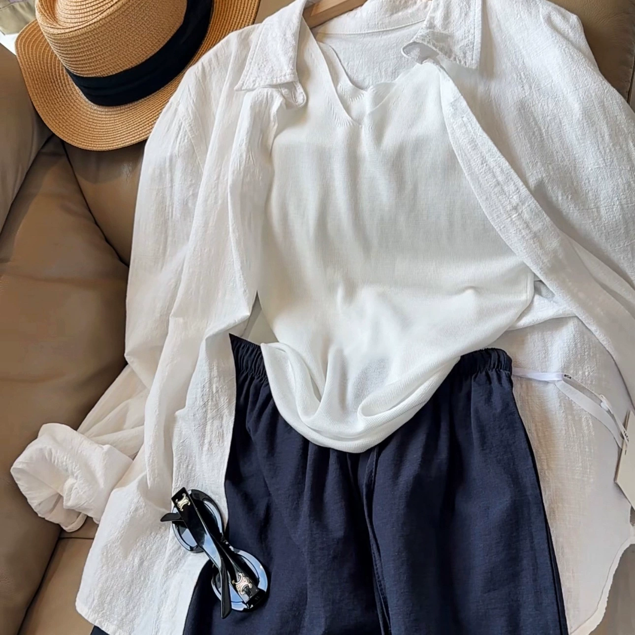 Радужная пуговица в стиле старых денег, розовая хлопковая и льняная элегантная отбеливающая рубашка с длинными рукавами и защитой от солнца для женщин, ленивая и универсальная рубашка для верхней одежды