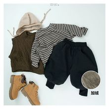 一条过冬~涵曦儿童加绒休闲裤秋冬新款韩版男女童宽松加厚灯笼裤
