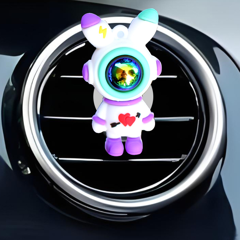 Salida de aire de coche transfronterizo, conejo de cielo estrellado, clip de astronauta, aromaterapia, perfume de coche, adornos de dibujos animados, accesorios decorativos