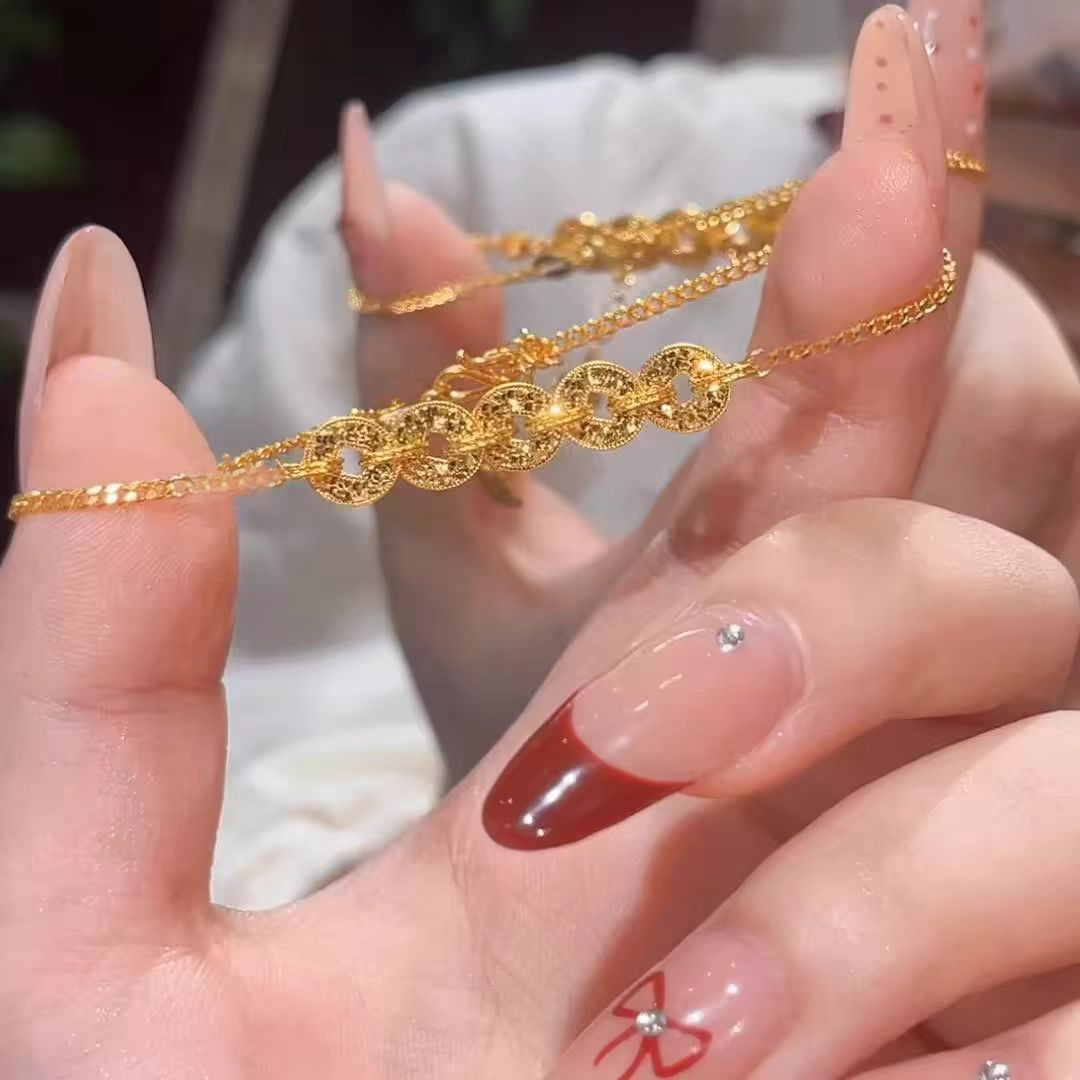 Coins, bracelet, necklace, light luxury style, high-quality style 2
