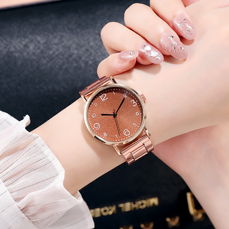 Montre d'étudiant de mode de loisirs pour femmes de nouvelle ceinture en acier inoxydable_voghion.com