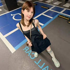 赵露思同款运动感唯美背心短裙女甜美减龄小个子学院风背带连衣裙