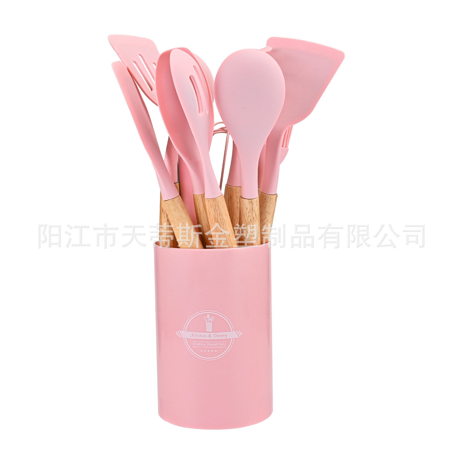 Venta caliente transfronteriza punto de fábrica utensilios de cocina de silicona juego de 12 piezas cubo pequeño cubo de almacenamiento pequeño utensilios de cocina juego de cuchara