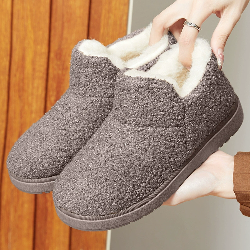 Женские зимние ankle boots, плюшевая искусственная пуховая подкладка, фактурный букле верх, нескользящая подошва, размеры 36–41