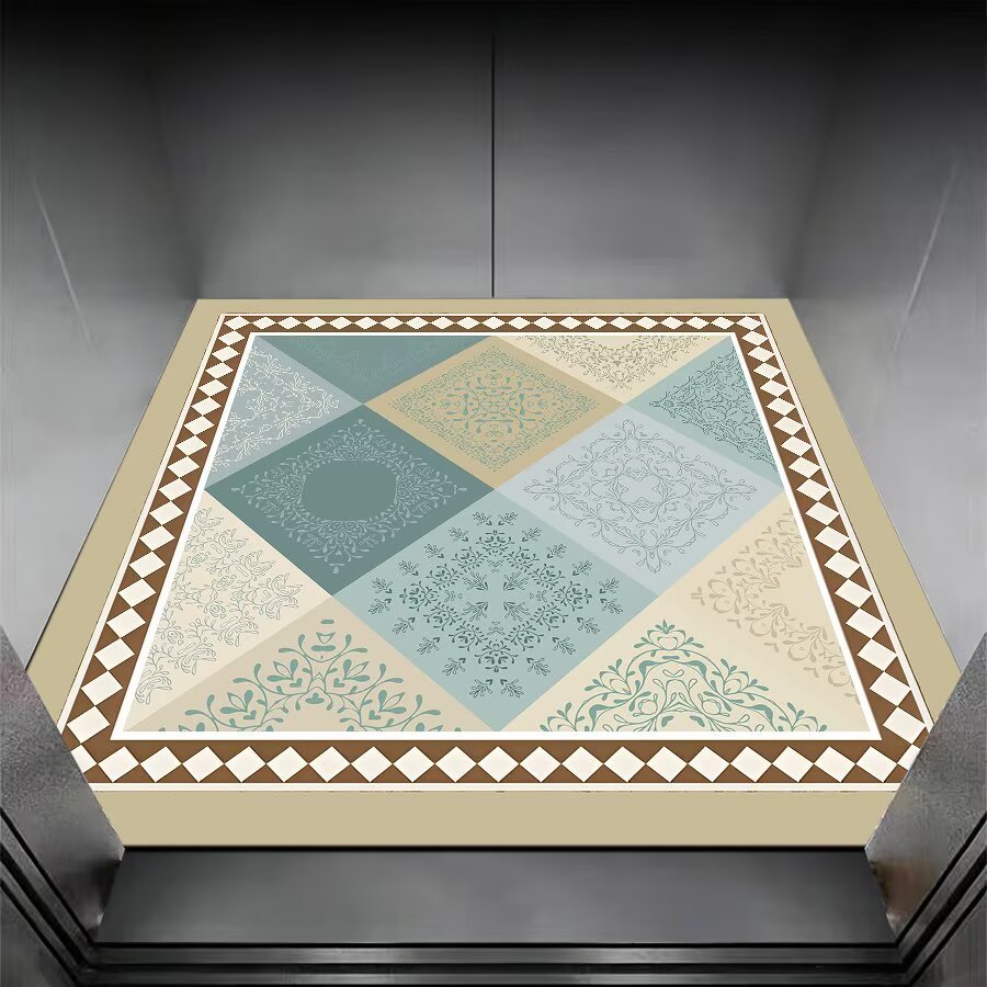 New vintage bohemian pattern floor mat, European ethnic style elevator foot mat, non-slip and wear-resistant entryway mat
