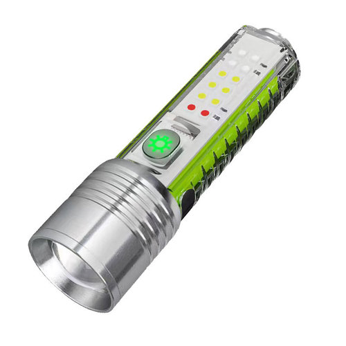 Multifunctional white laser flashlight rechargeable ultra-bright luminous mini diving flashlight portable purple light work light