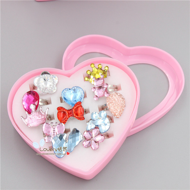 Children's Ring Exquisite Flashing Diamond Adjustable Finger Toy 36 Pieces display picture 5