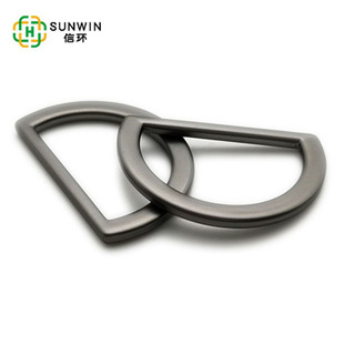 Gun Color Metal D Buckle diy Semi-Circular High Strength Alloy Bag Backpack Leather Non-Removable D Buckle