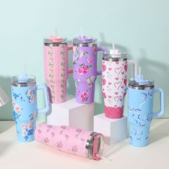 プリントされた新しい 40 オンスカーカップビッグマックアイスカップポータブルハンドルカップ大容量ストローカップ 3DUV プリント