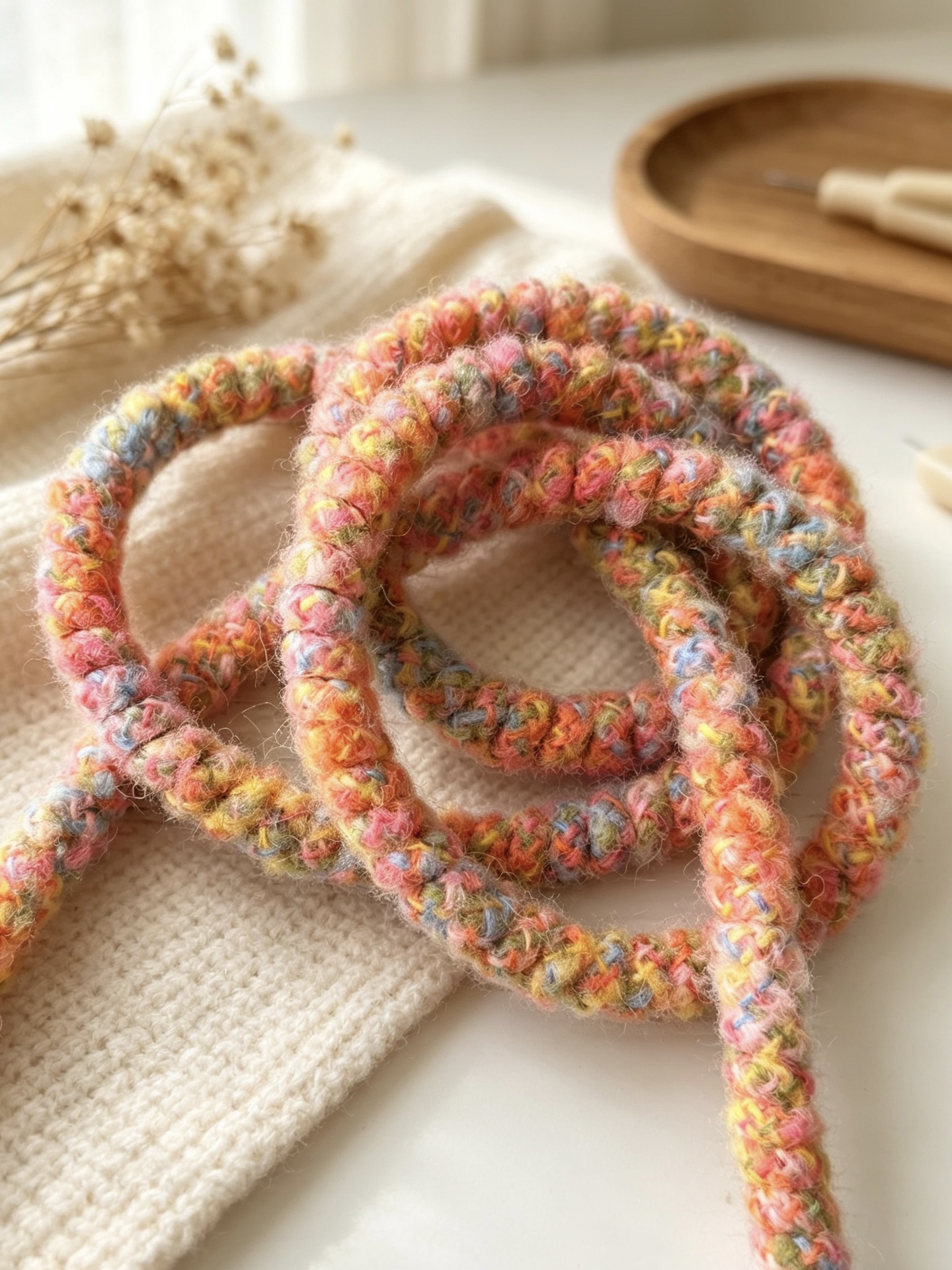 Rainbow telephone cord autumn and winter plush woven cuttable phone strap phone chain phone accessory hair rope hair accessory hair ring