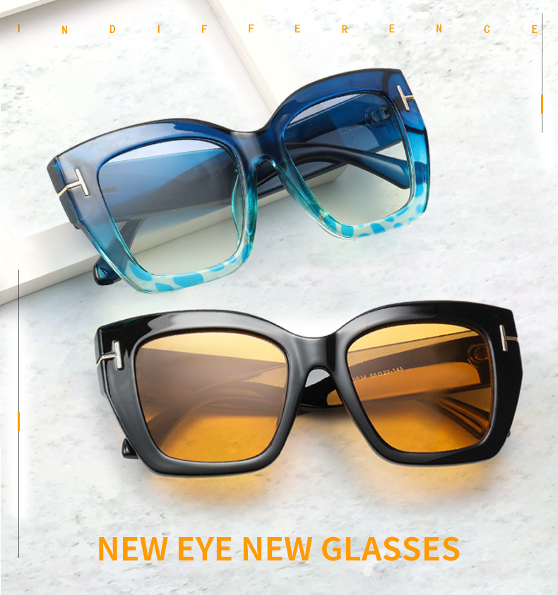 72g Weight Full Frame Glasses Structure Casual Retro Gradient Color Leopard PC UV400 Protection Square Full Frame Women's Sunglasses