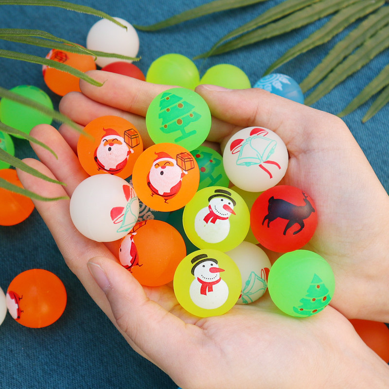 Christmas bouncy ball, luminous jumping ball, solid rubber ball, children's toy, Christmas gift, student prize, gift Christmas bouncy ball, luminous jumping ball, solid rubber ball, children's toy, Christmas gift, student prize, gift