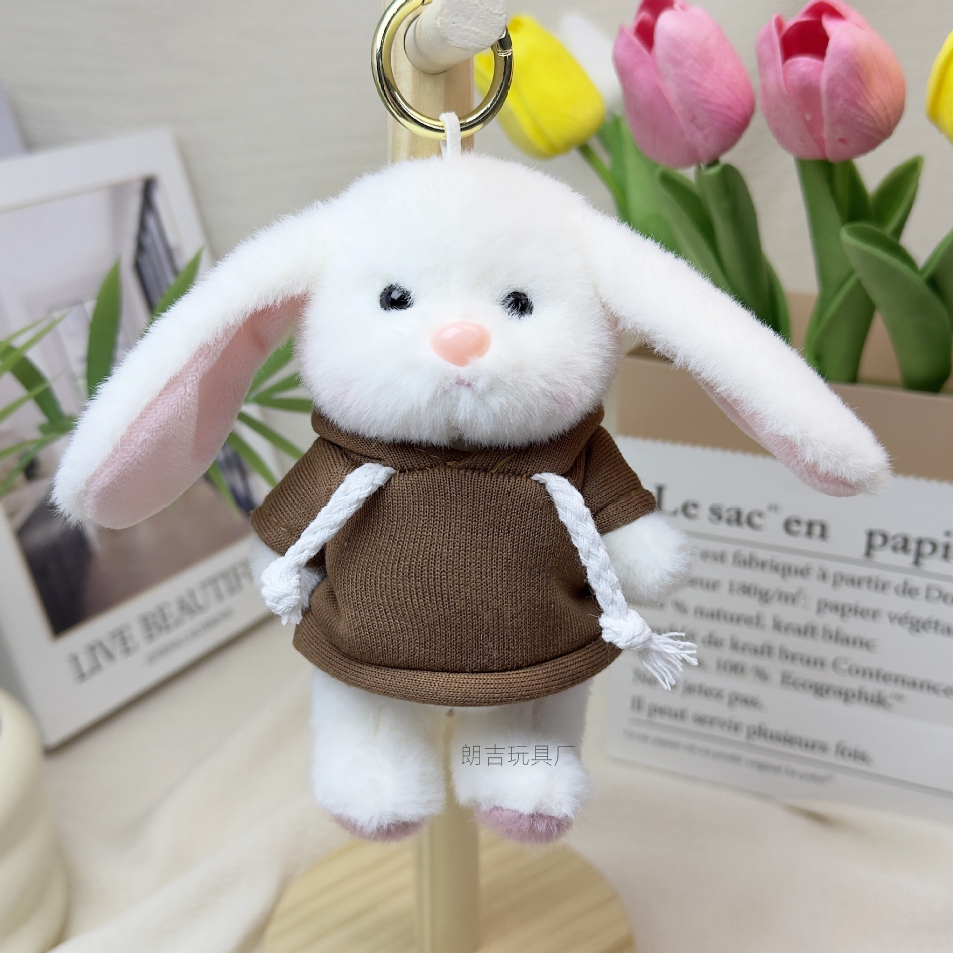 Colgante de peluche muñeca articulaciones móviles colgante de oso suéter conejo muñeca colgante llavero puede agregar logotipo