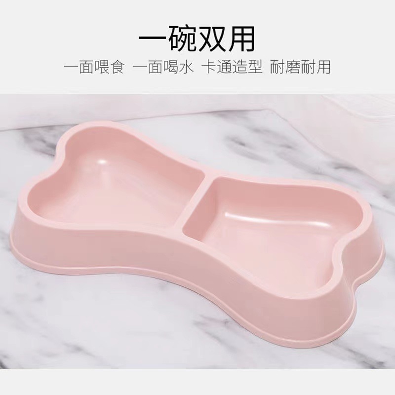 Suministros para mascotas perro de plástico doble tazón de comida dorado Retriever Teddy arroz tazón de agua lavabo de doble uso gato y perro alimentador universal