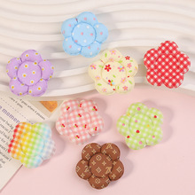 可爱花朵格纹托盘彩色波点食玩盘子树脂小配件diy冰箱贴饰品配饰