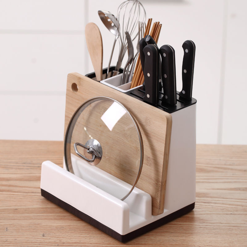 Tool carrier multi-function Shelf kitchen tool Chopsticks cage Chopstick chopping block Vegetable board Pot cover rack tableware storage box